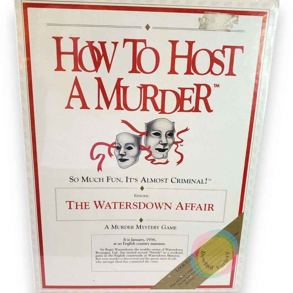 VTG 1985 How to Host a Murder Game NEW SEALED Vincent Price Watersdown Affair